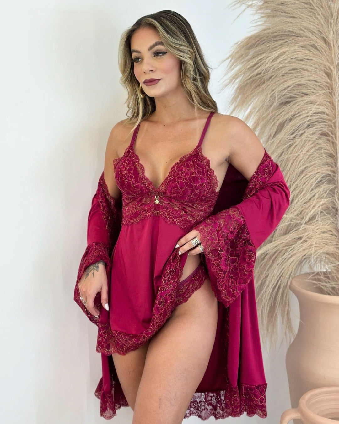 Euphoria Set - Nightgown + Robe and Panties