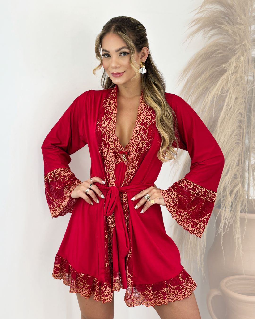 Valentino Set - Nightgown + Robe and Panties