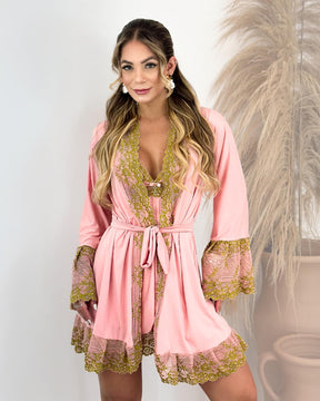 Lady Primrose Set - Nightgown + Robe and Panties