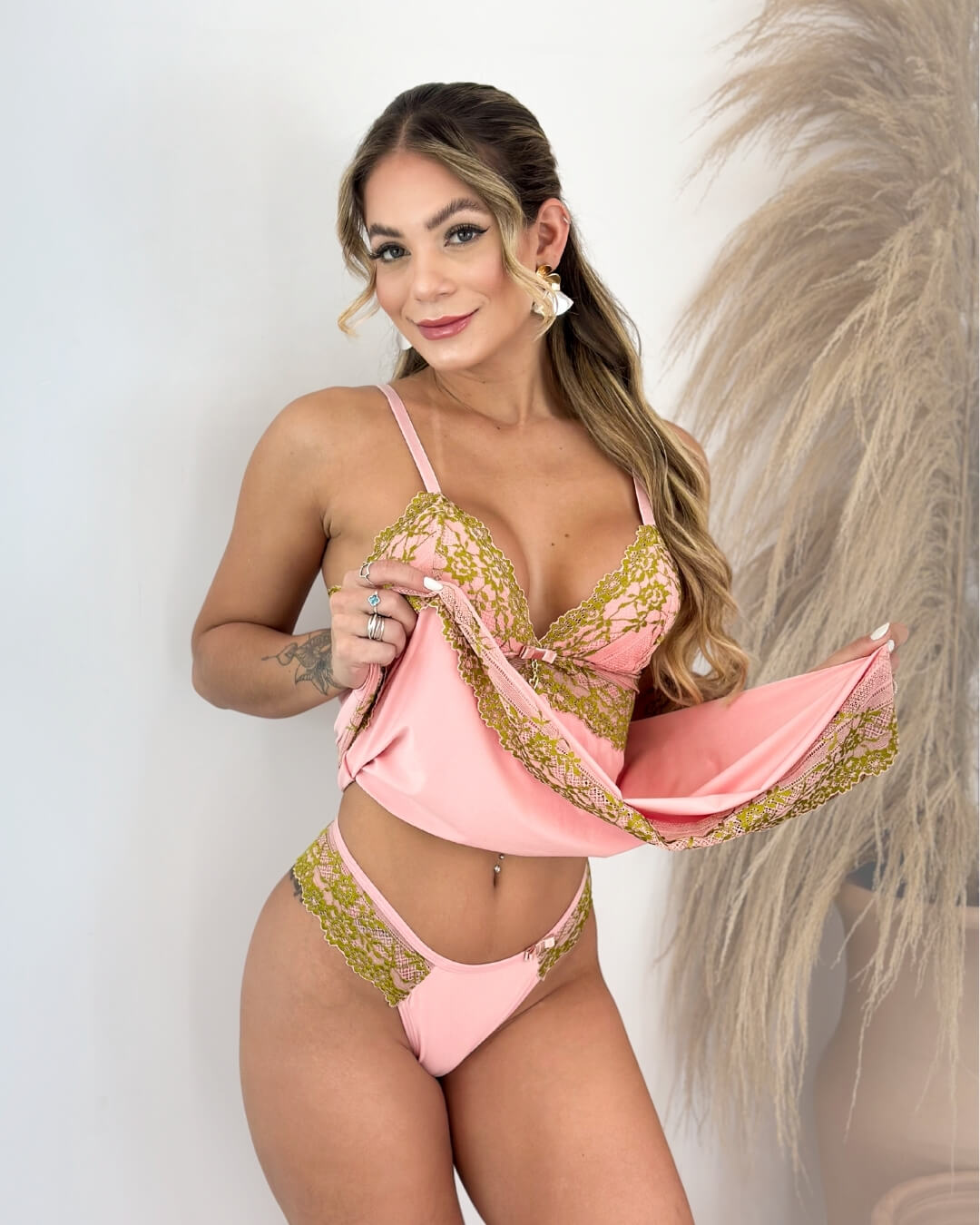 Lady Primrose Set - Nightgown + Robe and Panties