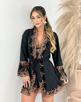 Couronne d’Or Set - Nightgown + Robe and Panties