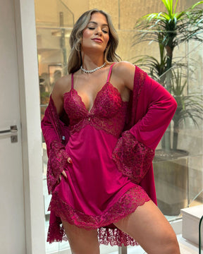 Euphoria Set - Nightgown + Robe and Panties