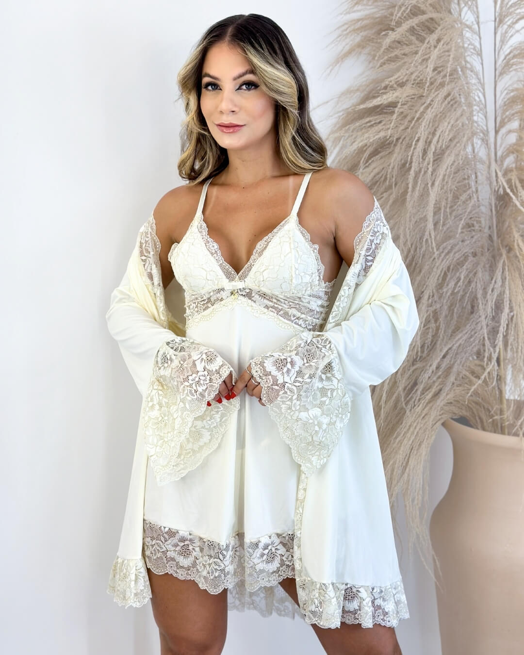 J’adore Nightgown, Robe and Panties Set