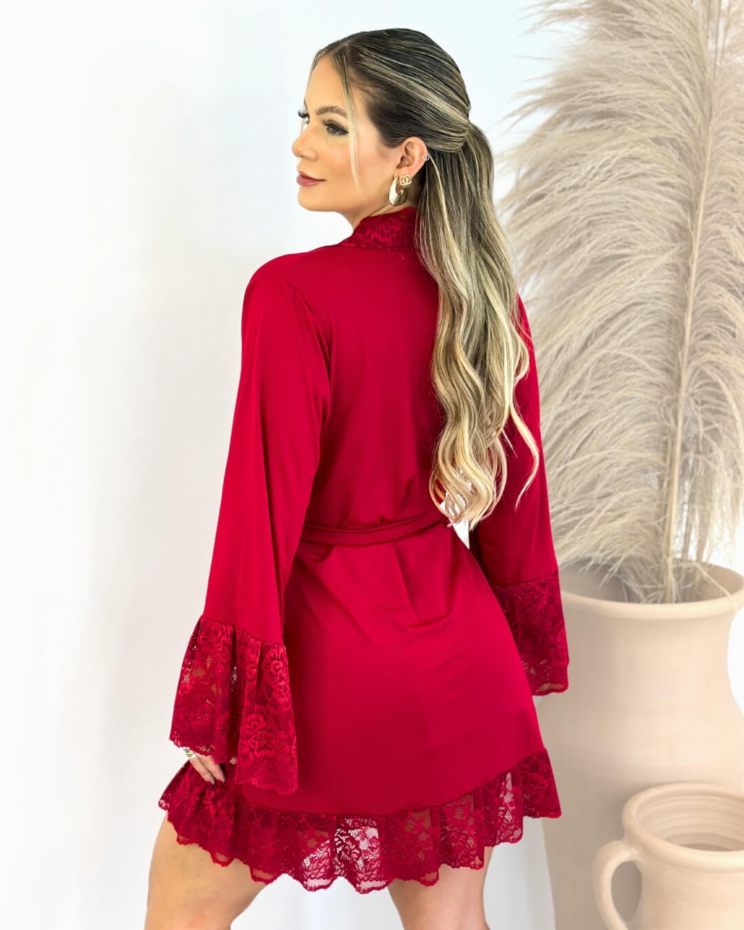 L’Essence Rouge Set - Nightgown + Robe and Panties into Baby-Doll L’Essence Rouge