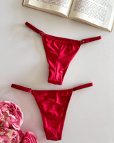 Adjustable Thong Panty - Red